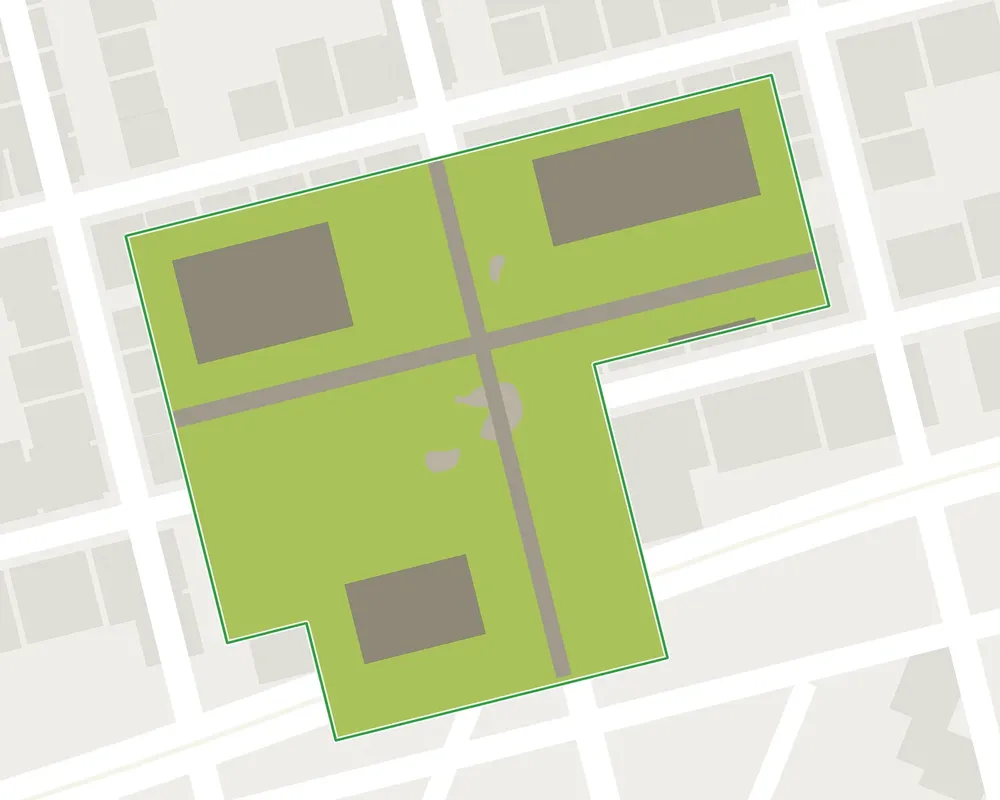 Map land take, project on the same site