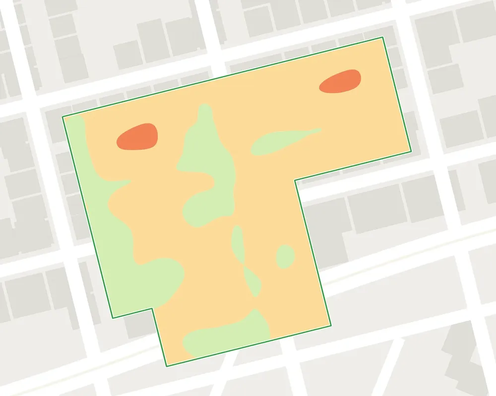 Map surface temperature, project on the same site