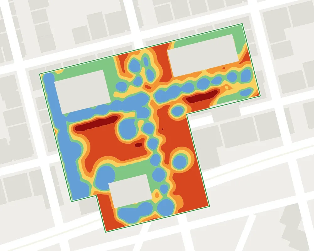 perceived temperature  Map (UTCI), project on the same website