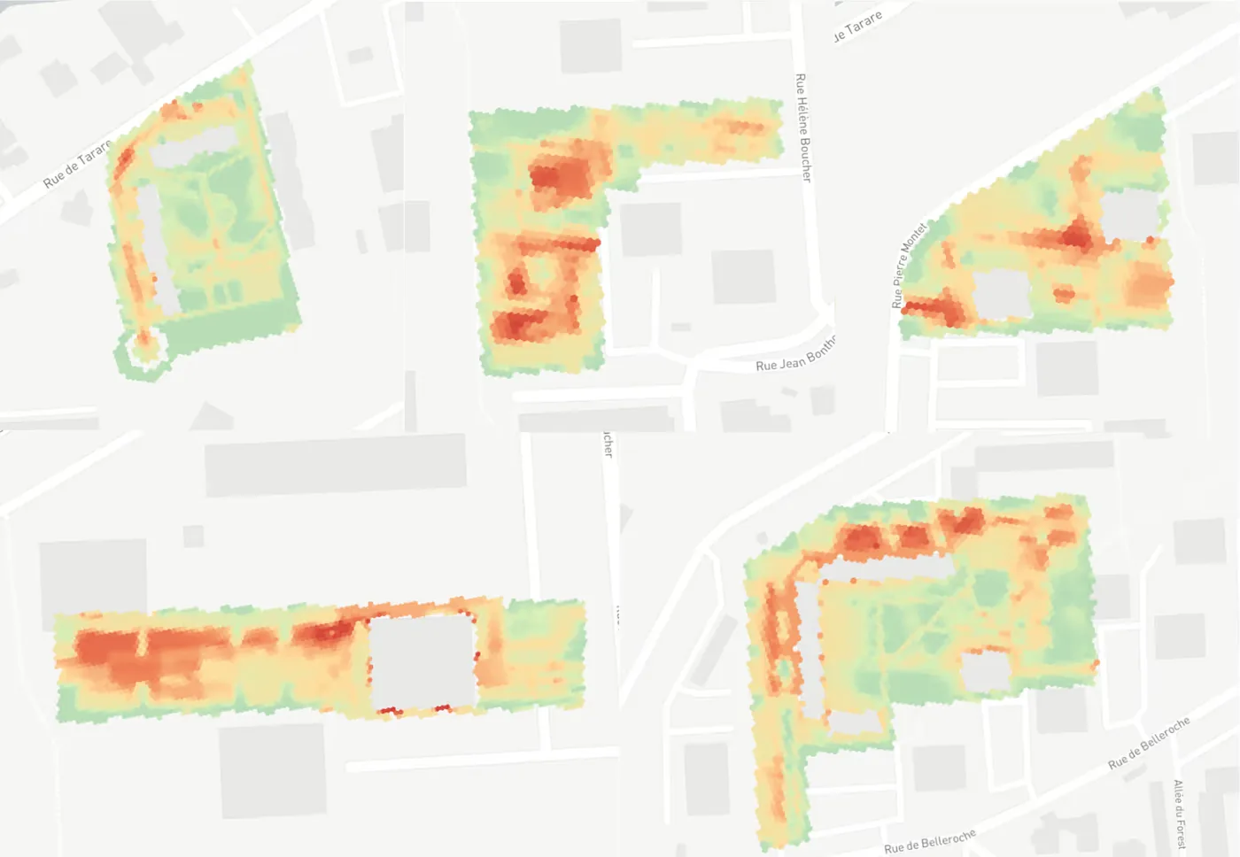 surface temperature – Belleroche Urban Development Zone